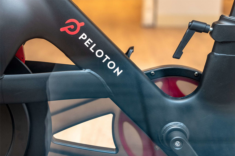 peloton bike close up of logo